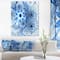 Designart - Dark Blue Flower Pattern Design - Floral Art Canvas Print